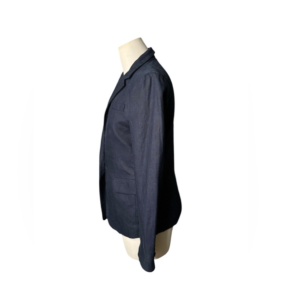 J.Crew Women’s 100% Linen Navy Blazer Size 4 – Lightweight Tailored Jacket - Picture 4 of 9